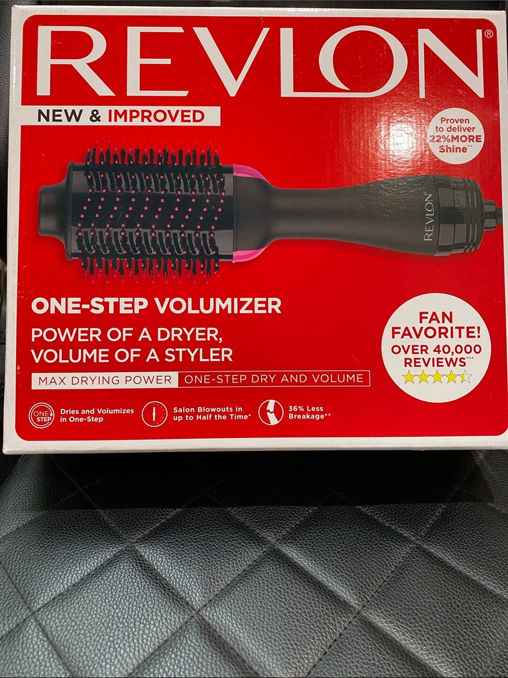 Revlon One-Step Volumizer Hair Brush Dryer - Black with Pink Accents RVDR5222DI